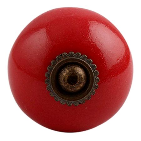 Solid Red Antique Fitting Ceramic Drawer Knob